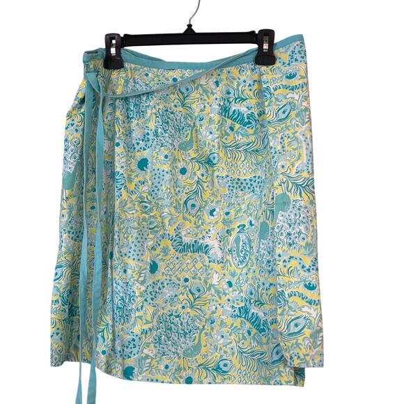 Vintage Reversible Wrap Skirt Colorful Butterflies Peacock Leopard Preppy Beachy - Picture 2 of 13